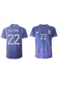 Fotbalové Dres Argentina Lautaro Martinez #22 Venkovní Oblečení MS 2022 Krátký Rukáv